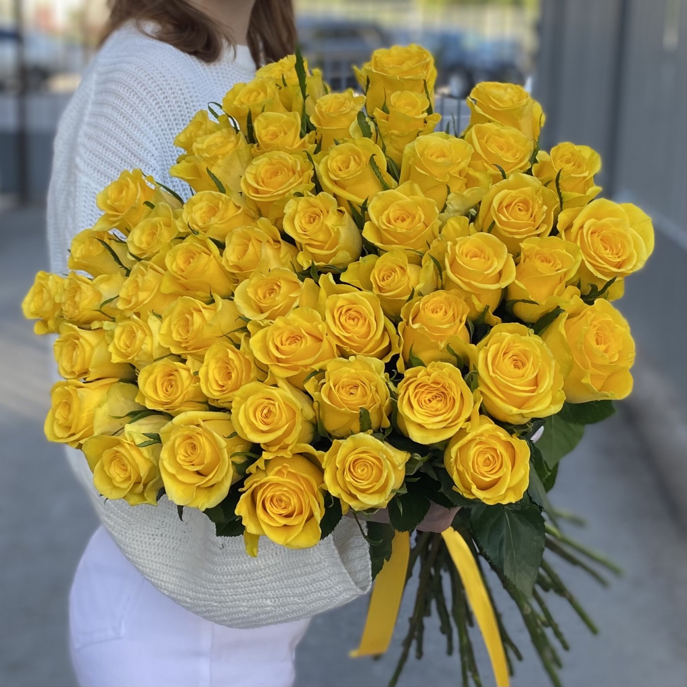 51 желтая роза Хай Еллоу